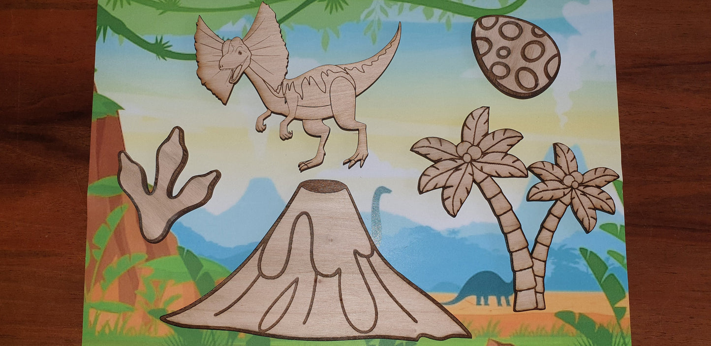 Dilophosaurus, dinosaure a peindre