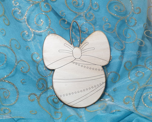 Boule de Noël avec noeud à peindre