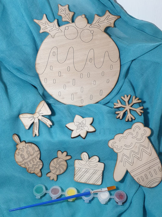 Gâteau de Noël à peindre