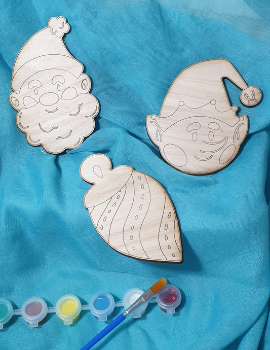 Père Noël et Lutin à peindre